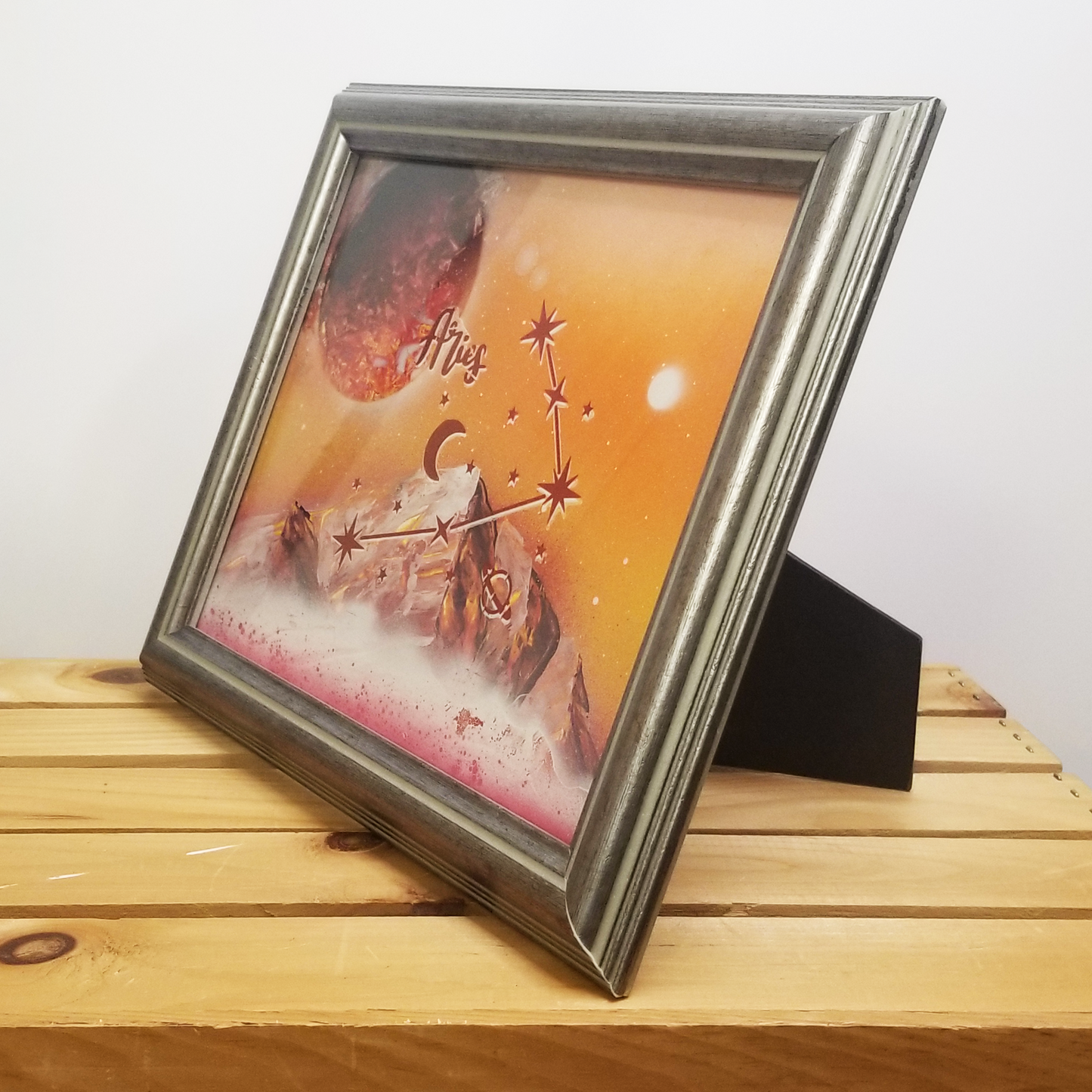 8"x10" Silver Frame for Artwork Rustic Vintage Picture Frame with Hook or Stand