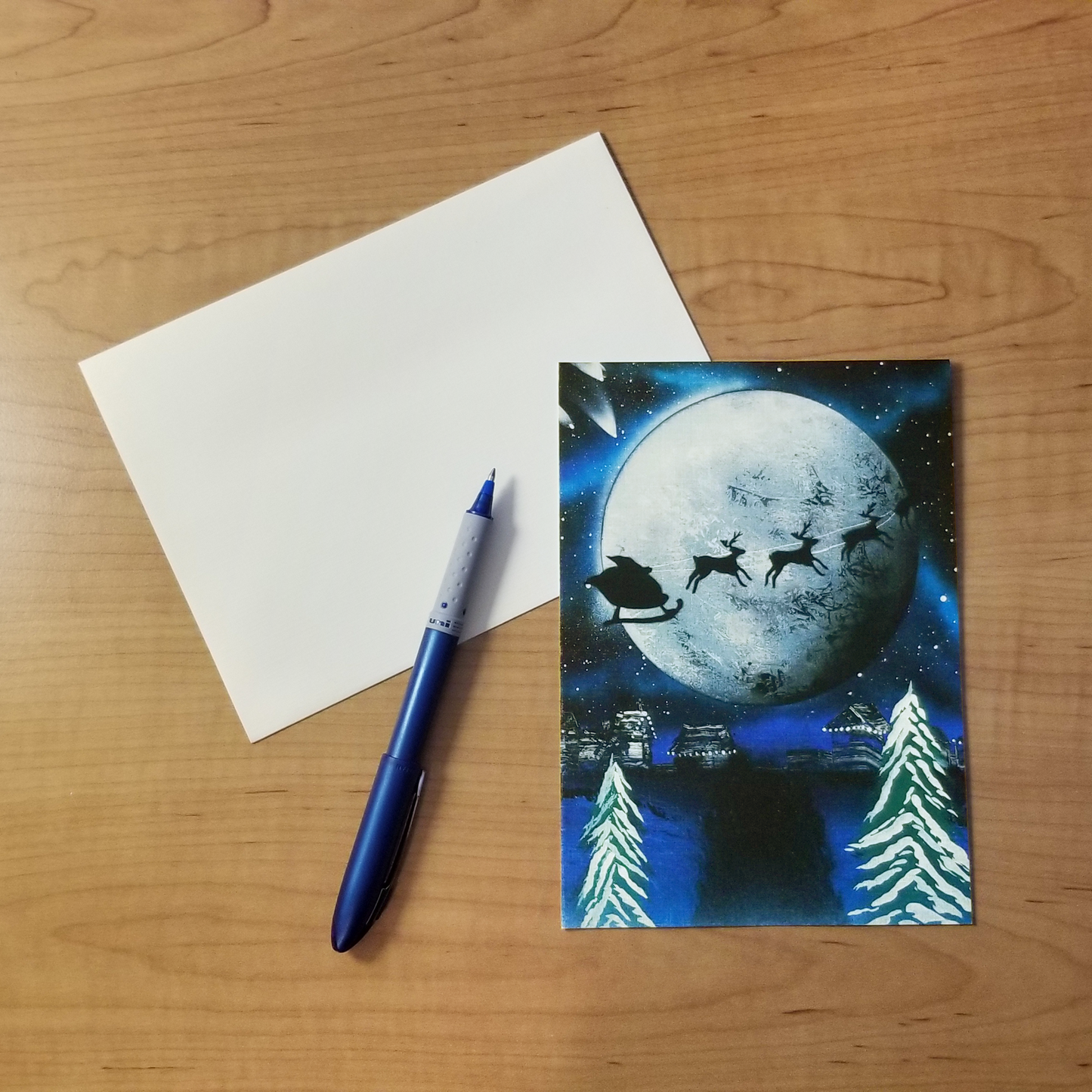 Silent Night - 5x7 Christmas Greeting Card With Envelope