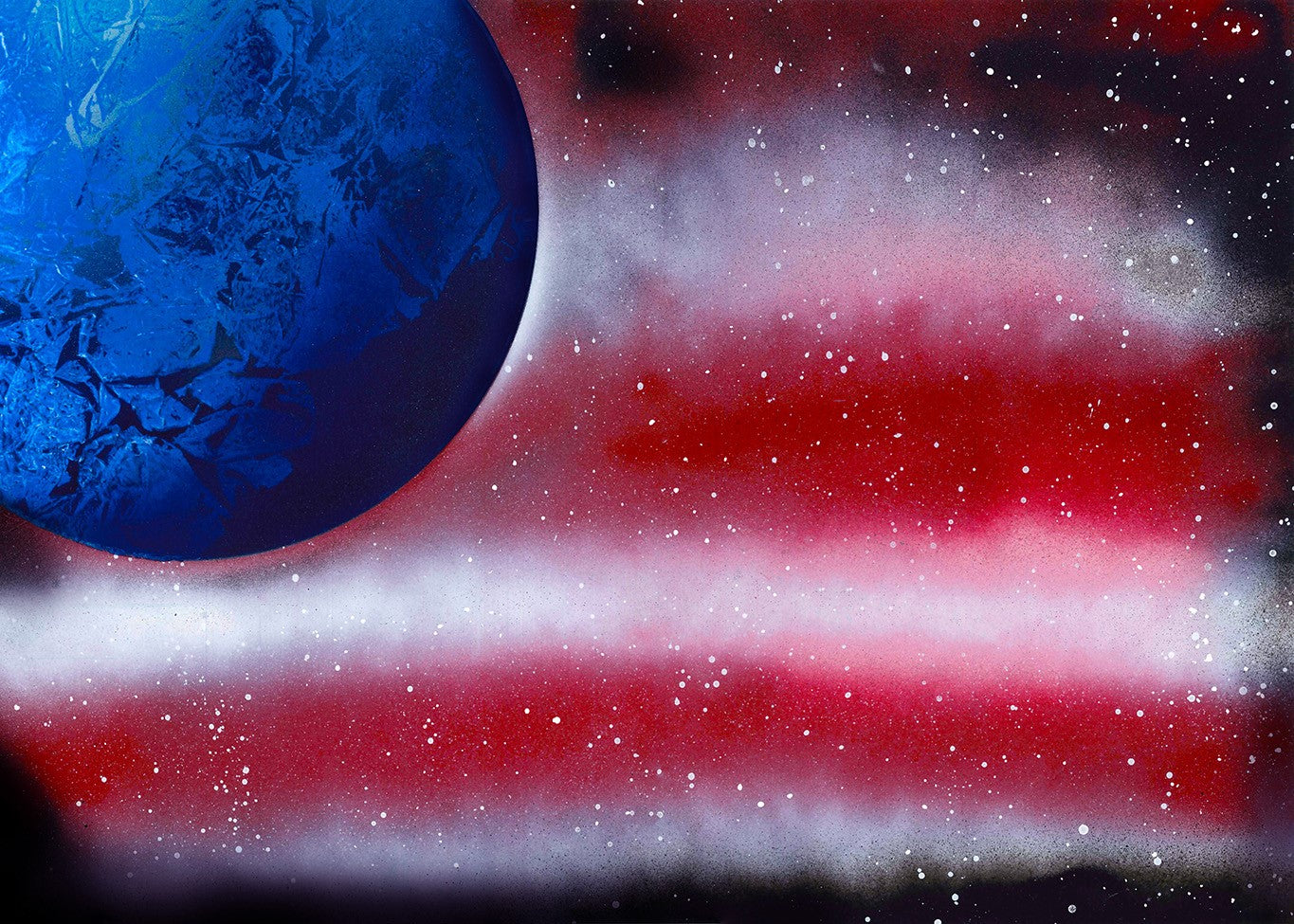 5x7 Print - Red, White, and Blue Moon