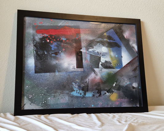 18"x24" Black Glass Frame with Hooks for Wire Hanging or Sturdy Two Nail Hanging